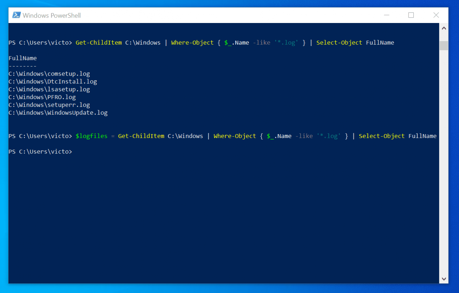 powershell find file with extension