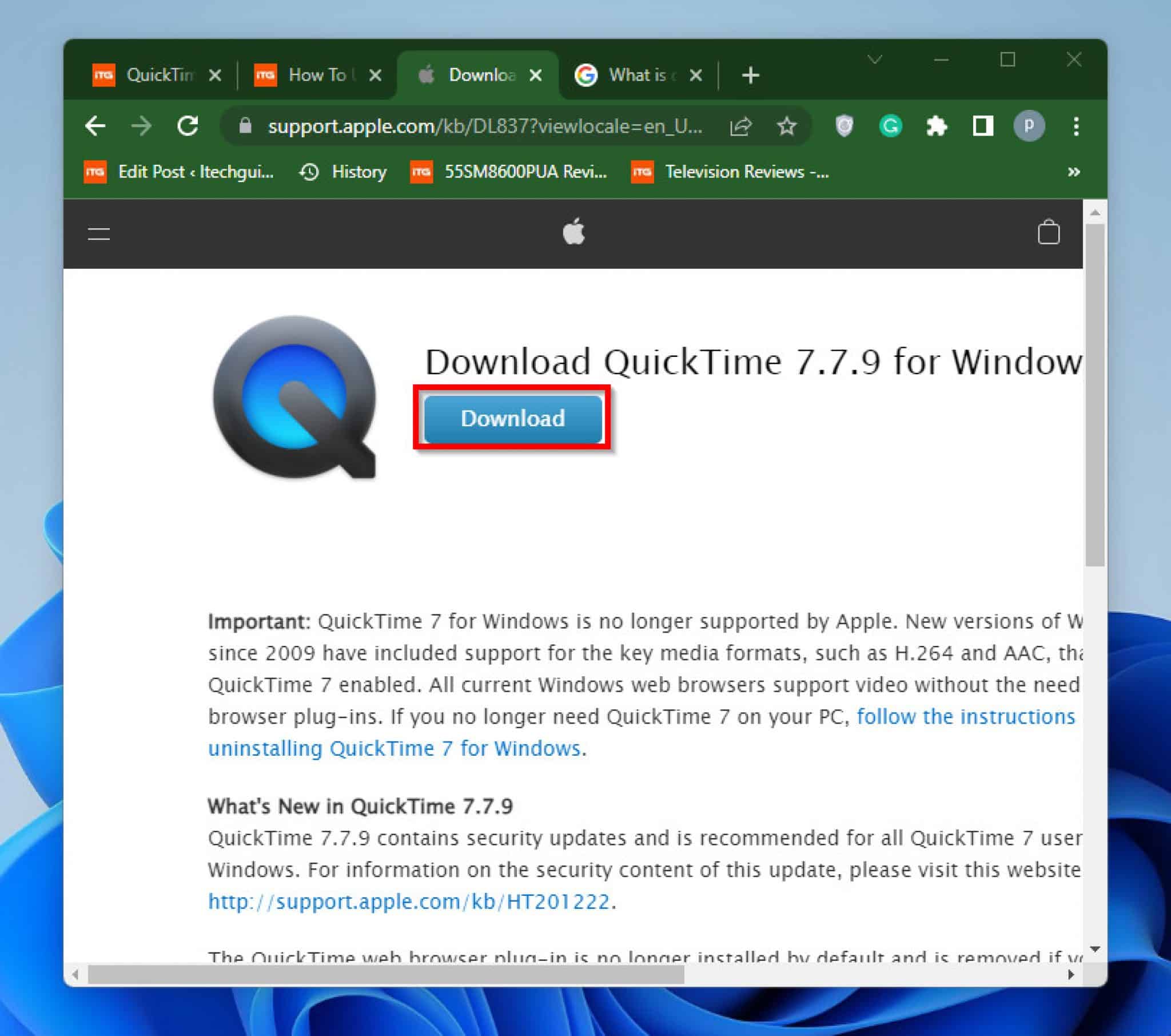 quicktime software update
