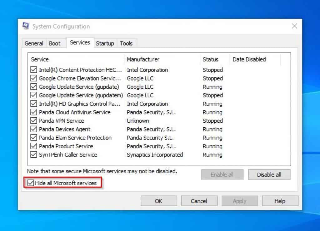 クリーンブートを実行して、Windows10での100個のディスク使用量を修正