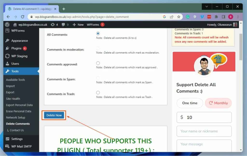 How To Delete All Comments In WordPress - 40