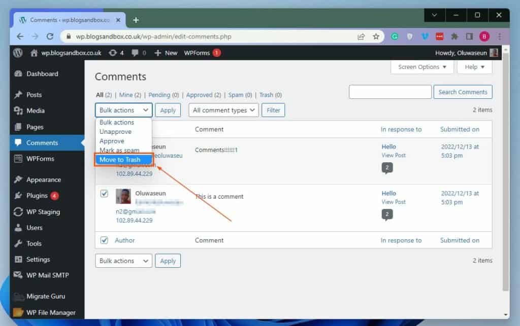 How To Delete All Comments In WordPress - 84