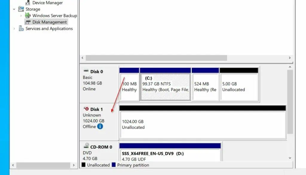 Configure the Claimed Disk in Disk Management
